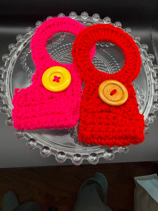 Hand crocheted towel holders. Several colors available. Color choice at sellers discretion. 10 available