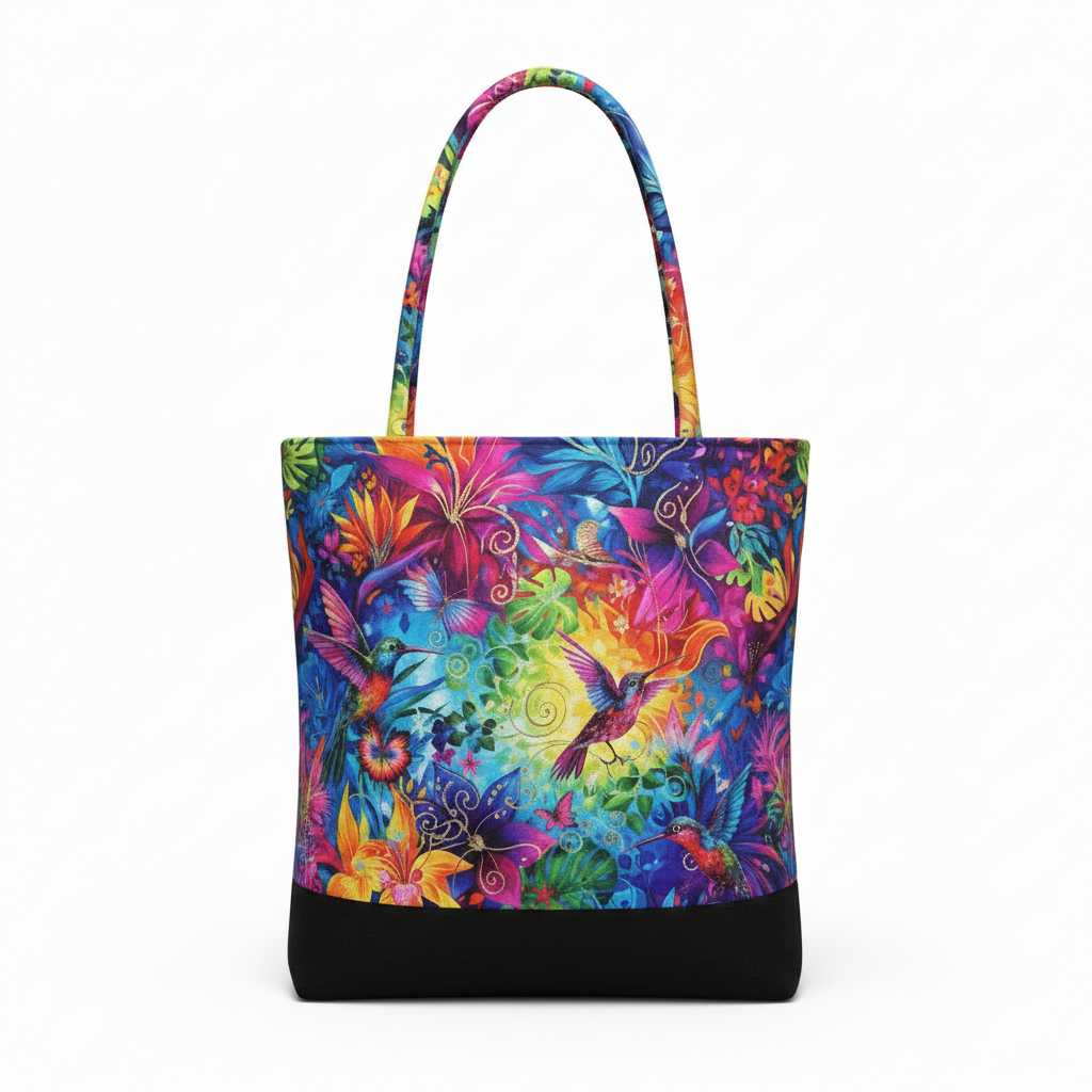 Tote Bag Black Bottom White Body